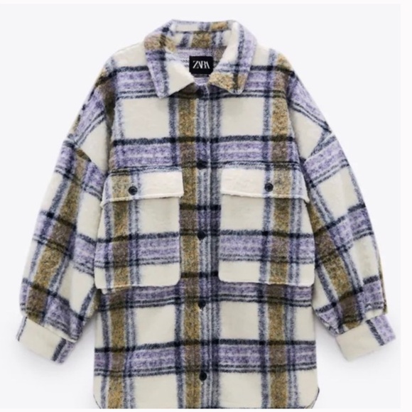 ZARA checked oversized jacket - Picture 3 of 5